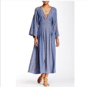 Free People Blue Modern Kimono Maxi Dress 6